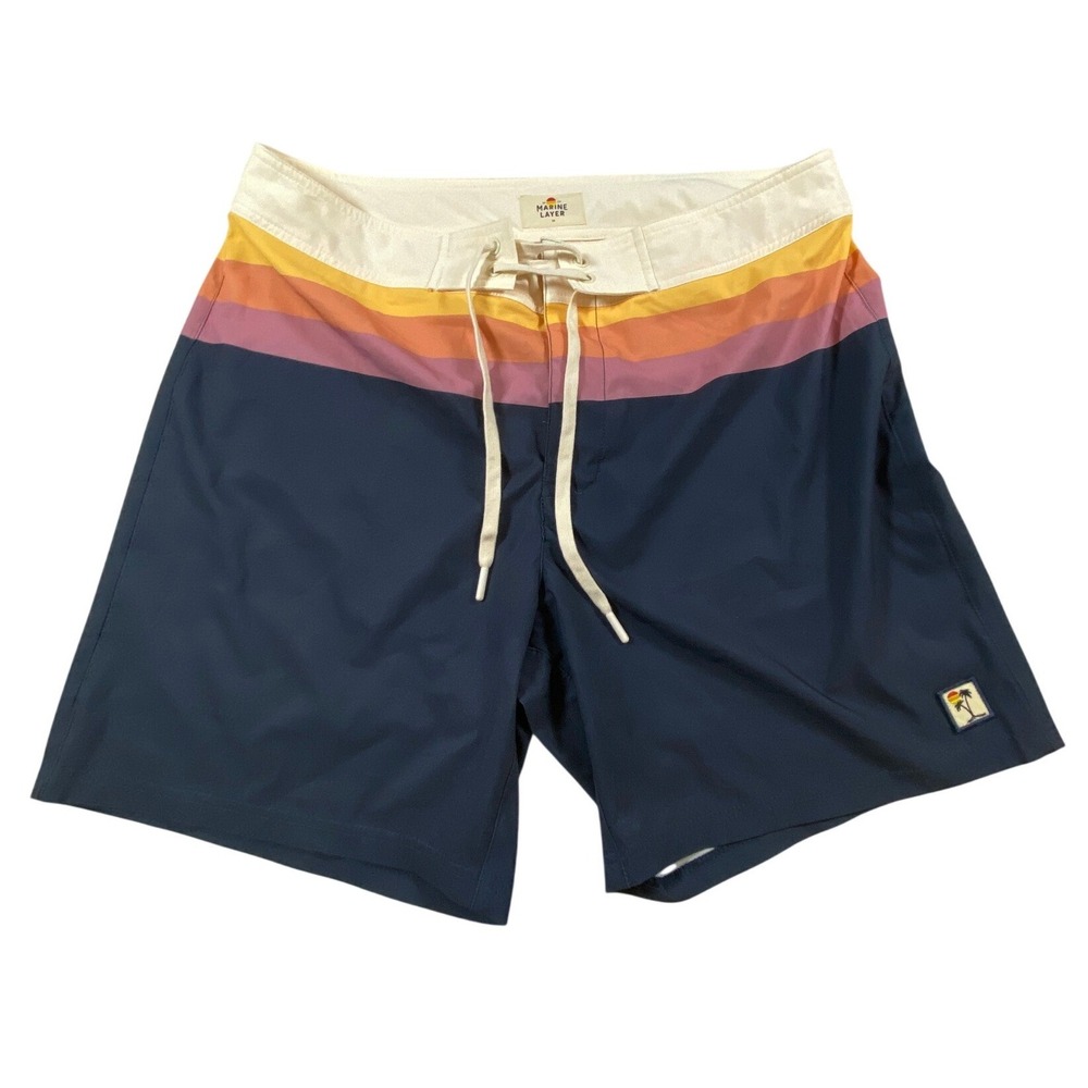 Marine Layer Multicolor Stripe Board Shorts